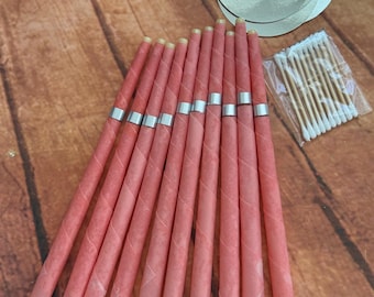 10 Pcs Coral Ear Wax Removal Candles Beeswax Candles Ear Candle Set Handmade