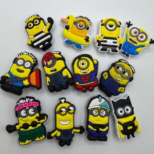 12 Pcs Minions Shoe Charms Despicable Me Yellow Clips Bundle Set