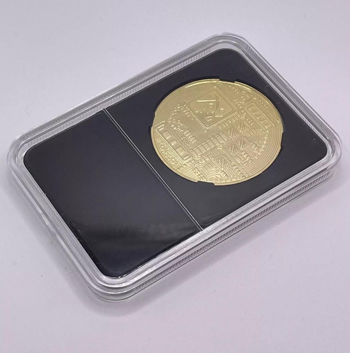 Bitcoin Physical Coin, Golden Color Crypto Collectible, Handmade ...