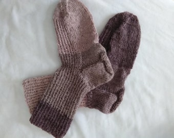 Strümpfe, handgestrickt, Größe 32/33, Stricksocken, Bündchenmuster, Wollsocken, Strickstrümpfe, Schurwolle, Schafwolle,Schafwollsocken