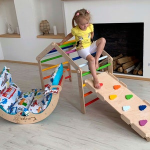 MEILLEURE OFFRE Triangle d'escalade, arche et rampe d'escalade, ensemble d'escalade, salle d'escalade pour tout-petits, grimpeur Montessori, Kletterdreieck, Kletterbogen image 8