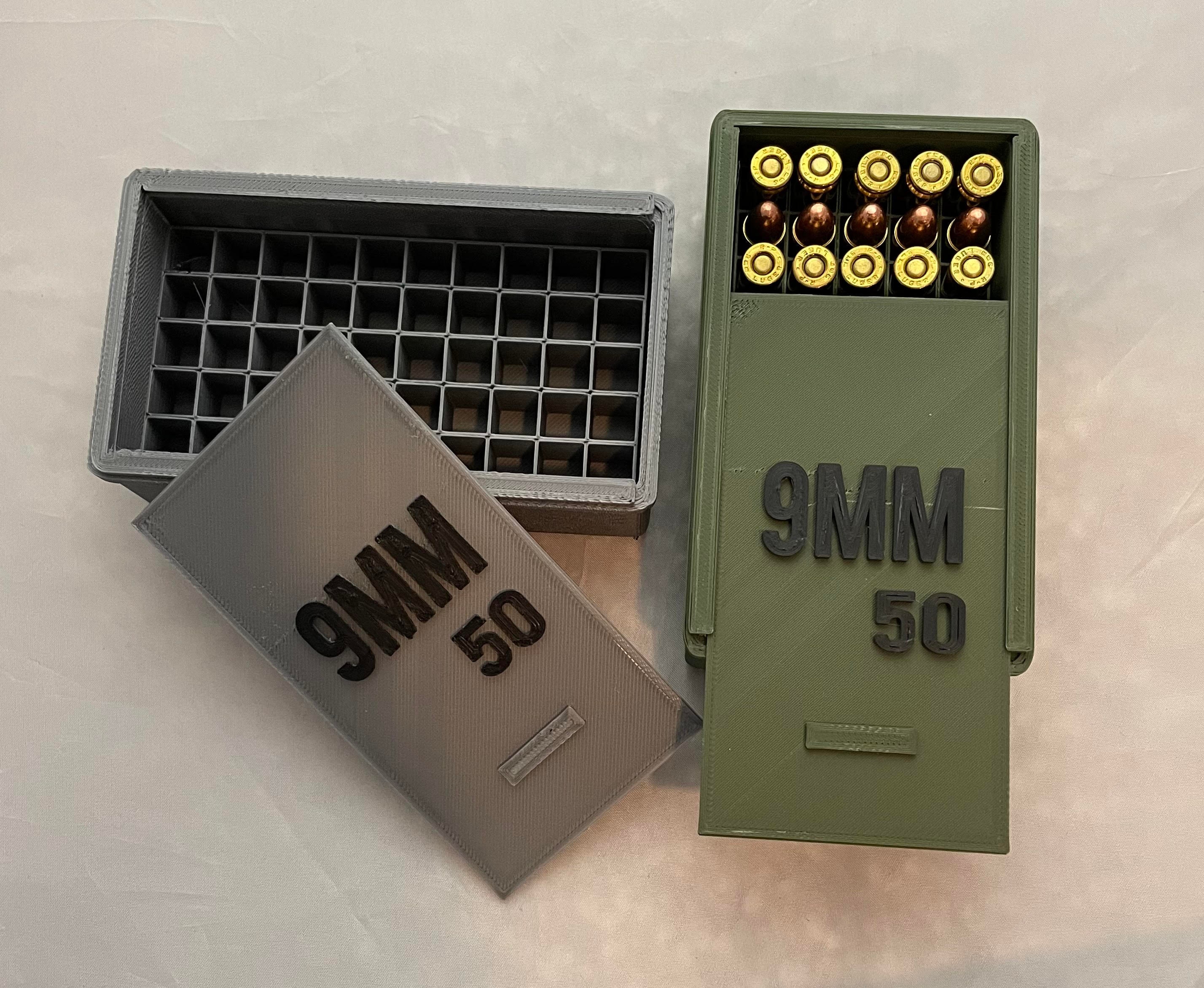 50 Round Ammo Case 9MM Ammo Storage Box Made in USA Etsy