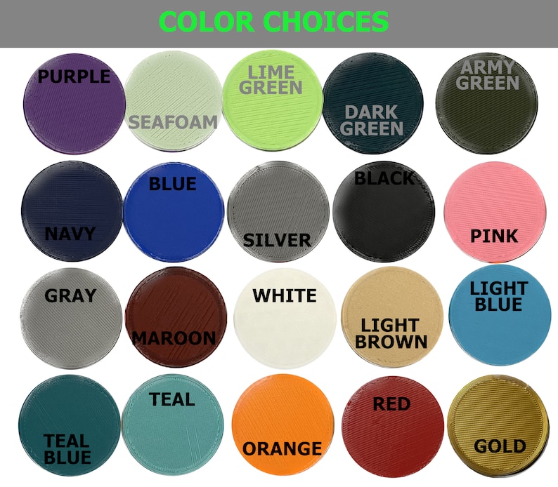 Peut inclure: Tableau de choix de couleurs avec 18 couleurs diff&eacute;rentes, dont le violet, le vert lime, le vert d'eau, le bleu, le marine, l'argent, le gris, le blanc, le marron, le bleu sarcelle, l'orange, le vert fonc&eacute;, le noir, le brun clair, le rouge, le vert arm&eacute;e, le rose et le bleu clair.