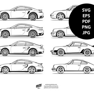 Poster di auto di Stoccarda 911 Evolution, stampe artistiche da parete, decorazioni digitali disegnate a mano