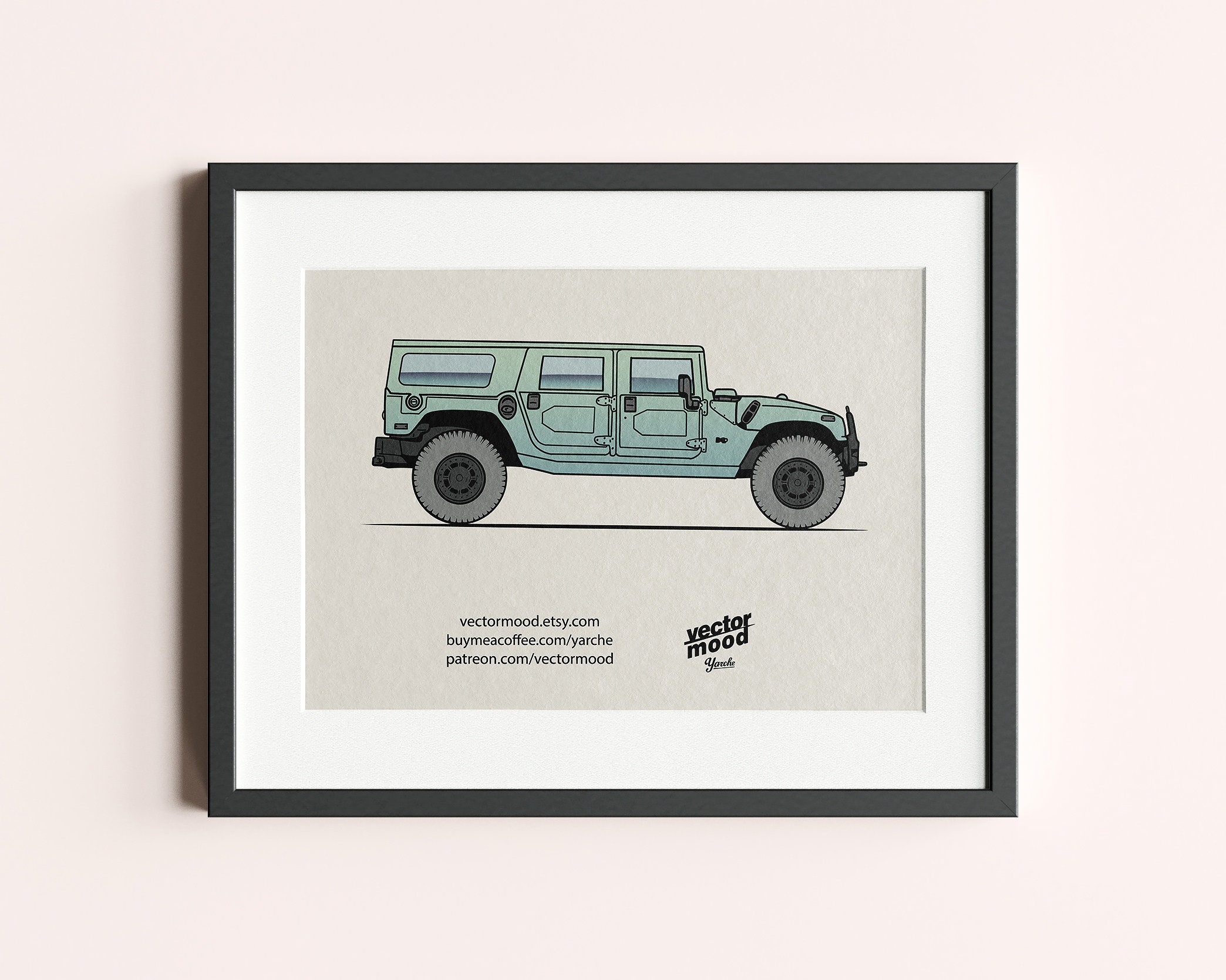 Humvee Car Poster: Vector Wall Art for Car Lovers (digital Download) - Etsy
