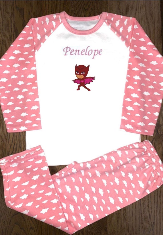 Ropa Ropa para niña Pijamas y batas Pijamas Juegos pjs cumpleaños personalizados pjs bordados pjs personalizados 