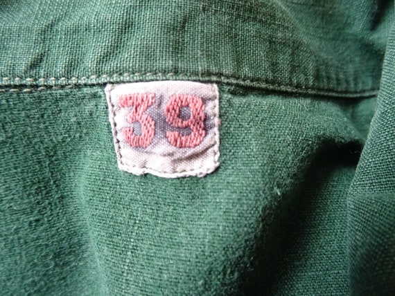 Vintage Swedish chore shirt fältskjorta army work… - image 5