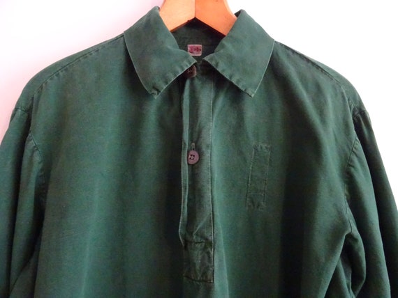 Vintage Swedish chore shirt fältskjorta army work… - image 8