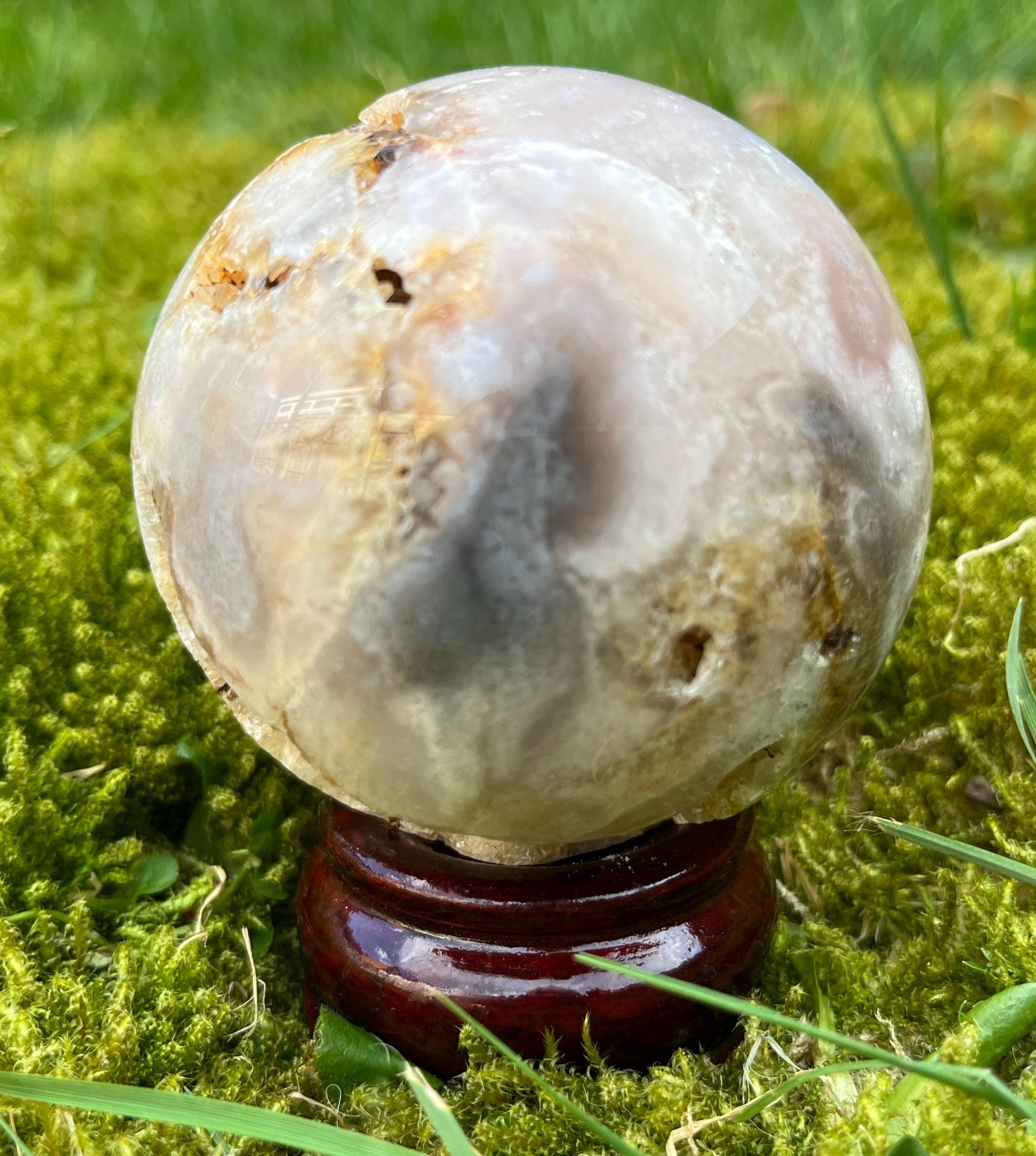 ドゥルージー ピンク アメジスト フラワー アゲート スフィア - Etsy 日本