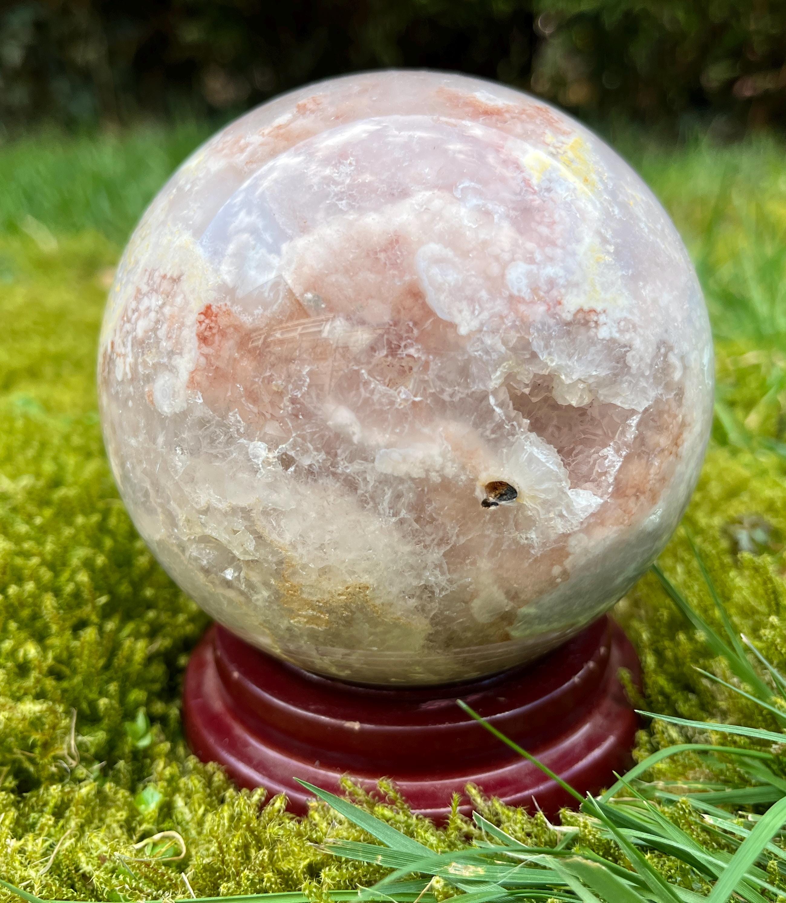 ドゥルージー ピンク アメジスト フラワー アゲート スフィア 1.2kg