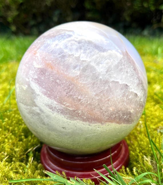 ピンクアメジストフラワーアゲートスフィア 1.7kg - Etsy 日本