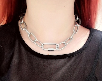 Kette Halskette Choker mit Reparatur Glieder | goth, egirl, grunge, punk, rock, alternative, industrial