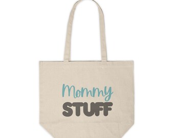 Mommy Stuff Canvas Shoppingväska, Miljövänlig väska, Mors dag-present, Återanvändbar matkasse, Snygg blöjväska, Väska för mammor