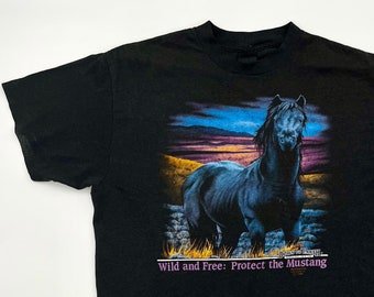 Vintage 3D Emblem Mustang Shirt