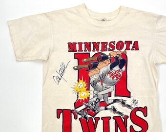 Vintage Autographed Minnesota Twins MLB 90s Shirt Sized M Single Stitch all around