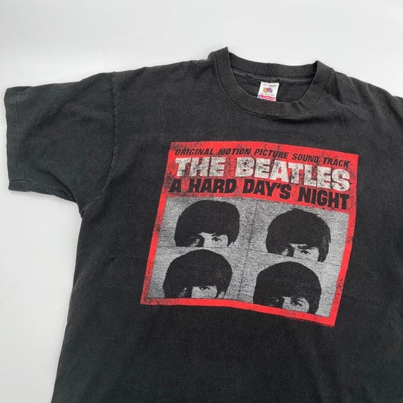 T-shirt Vintage THE BEATLES Officiel (marque Apple) - Taille L Noir, Occasion Très Bon état, Style Rétro