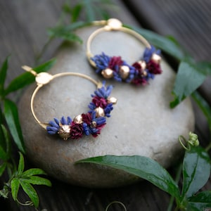 Boucles d'oreilles fleurs séchées Purple rain image 3