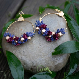 Boucles d'oreilles fleurs séchées Purple rain image 4