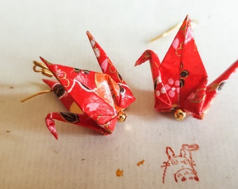 Boucles d'oreilles Origami - Grue