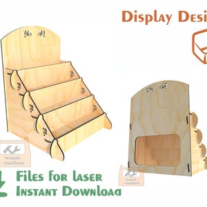 Espositori per prodotti e dolci – File Laser Cut, Svg, Dxf, Pdf, AI File Modello per Lasercut, CNC, Glowforge, Ready To Cut