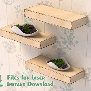 Laser Cut Files – Wall Shelf with Hidden Compartment | Digital Download CNC / Glowforge / Laser Cutting Plans