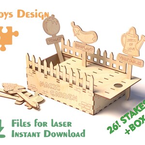 Gartenstecker svg dxf Dekorative Laserdateien für Glowforge. Pflanzen, Kräuter und Gemüse-Gartenstecker-Label. Bild 2