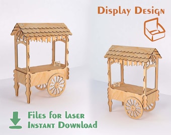 Sweet Cart version 2 –  Laser cut files SVG DXF CDR vector plans, cnc pattern, cnc cut, Glowforge  laser cut