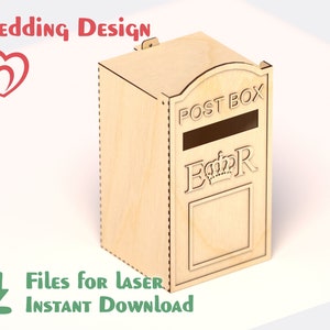 Hochzeits-Briefkasten - Laser Cut File - Hochzeitsdesign / SVG-Dateien für Glowforge / Muster CNC / AI-Format / Vektor-Pläne / Cdr-Datei