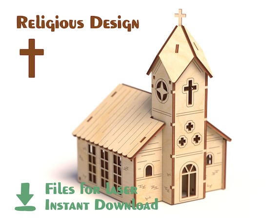 Church - Laser Files - Building Modelling - Custom Files For Laser Cutting Machines - Templates and Patterns