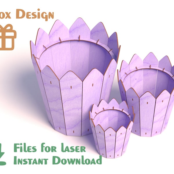 Decorative Basket - Laser Cut Files - SVG+DXF+PDF+Ai - Glowforge Files - Instant Download