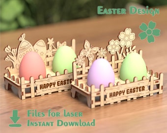 Egg Stand – Decorative Laser Cut Wooden Easter cute holder Laser cut Egg Stand SVG files Template laser cut Digital Download | SVG, DXF, Ai