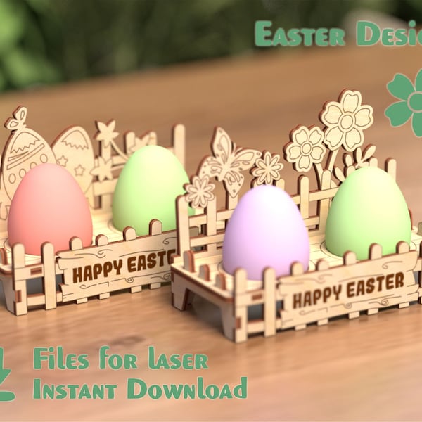 Egg Stand – Decorative Laser Cut Wooden Easter cute holder Laser cut Egg Stand SVG files Template laser cut Digital Download | SVG, DXF, Ai