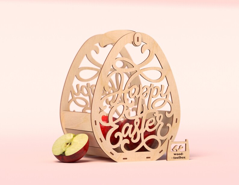 Free Files Easter Basket Laser Cut Easter Decor, Easter Bunnies, Wooden Box, vector plans DXFsvgcdr etc. image 5