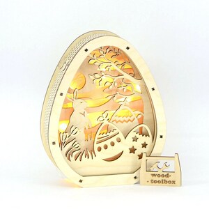 Easter Eggs 3 różne opcje wzorów Laser Cut Tabletop Easter Egg, Easter Decor, Easter Bunnies, Wooden Bunny DXF svg cdr itp. zdjęcie 3