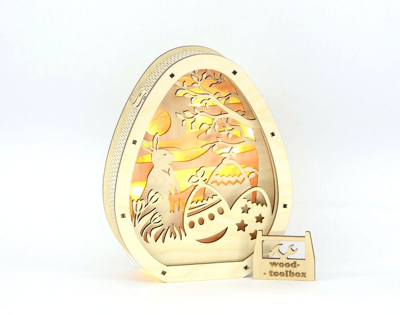 Easter Eggs 3 różne opcje wzorów Laser Cut Tabletop Easter Egg, Easter Decor, Easter Bunnies, Wooden Bunny DXF svg cdr itp. zdjęcie 3