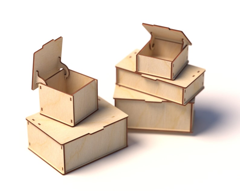 Simple Box 5 Sizes / Wooden Boxes – Laser Cut Files - Svg+dxf+pdf+ai ...