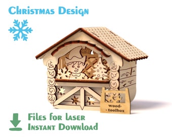 Little Christmas Fair Display - Decoration For Christmas design, Not Ready-Made Goods, Only Laser Files For CNC, cdr, ai, pdf, dxf, cdr, svg