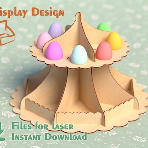 Easter Eggs Holder – Laser Cut Files. Easter craft kits for kids / Digital template Easter design / DXF files for CNC laser cutting routers
