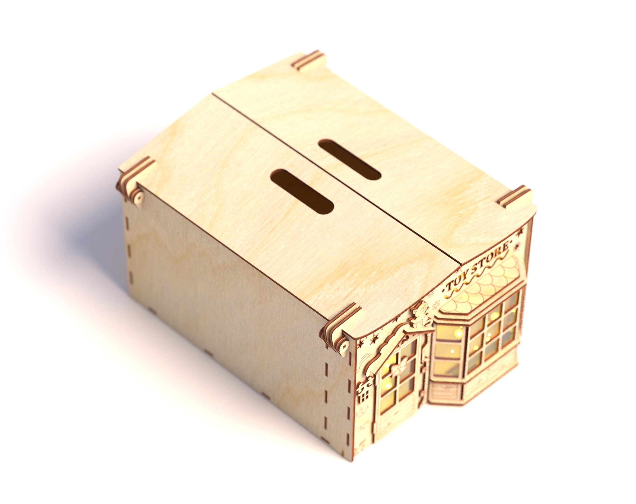 Christmas Gift Box Laser Cut File - Digital Template SVG DXF Files for ...