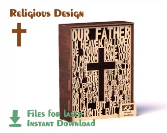 Prayer box – LASER Cut file svg / cdr, laser cut Prayer Box template vector model cross box Glowforge cut file | SVG, DXF |