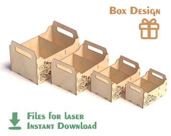 Elegant Container – Laser Cut Files - SVG+DXF+PDF+Ai - Glowforge Files - Descarga instantánea. archivos de proyecto cortados con láser