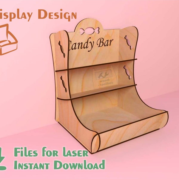 Candy Bar Display - Files for Laser Cutting Machines and CNC Routers - DXF, SVG files - For Sweets