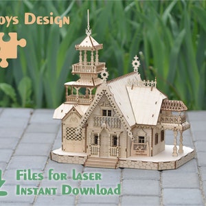 Fairytale House - Lasergesneden bestand, SVG - DXF - pdf-bestanden voor laser, lasersnijsjabloon