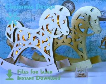 Horse Toy - Laser Files - Rocket Horse - Light Decor -laser cut file - Glowforge Files - SVG, PDF, AI - Digital File