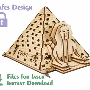 Pirámides de Giza - Archivos cortados con láser. SVG, DXF, CDR. Glowforge archivos Descarga instantánea, archivo cnc, Edificios famosos