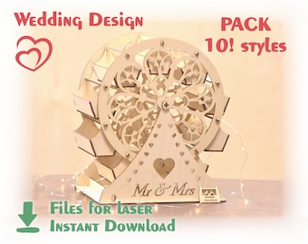 Ferris Wheel for Candy - Laser Cut Files - SVG+DXF+PDF+Ai - Glowforge Files - Instant Download - Template for Cnc - Ai plans - laser cut