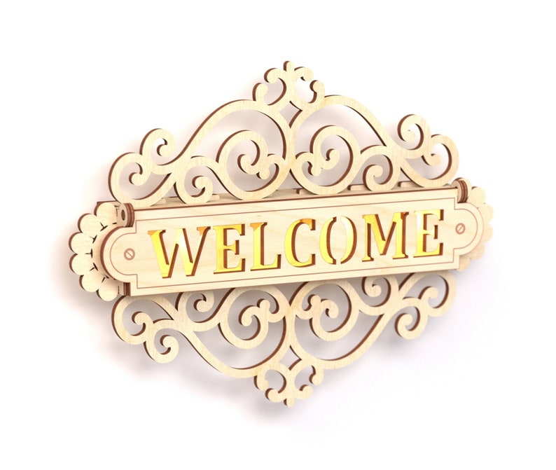 Welcome Sign Files for Laser Machines Key Holder Design - Etsy