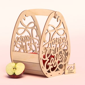 Free Files Easter Basket Laser Cut Easter Decor, Easter Bunnies, Wooden Box, vector plans DXFsvgcdr etc. image 2