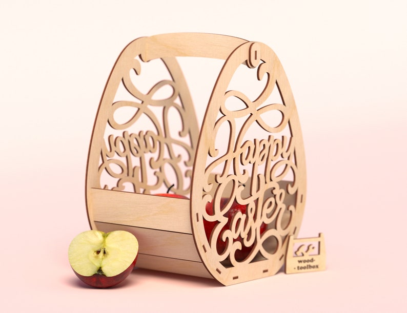 Free Files Easter Basket Laser Cut Easter Decor, Easter Bunnies, Wooden Box, vector plans DXFsvgcdr etc. image 2