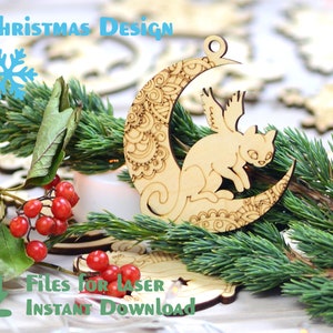 Decorações de madeira para árvores de Natal cortadas a laser – arquivos cortados a laser. Arquivo Glowforge SVG, CDR, DXF, modelo de Natal para árvore de Natal